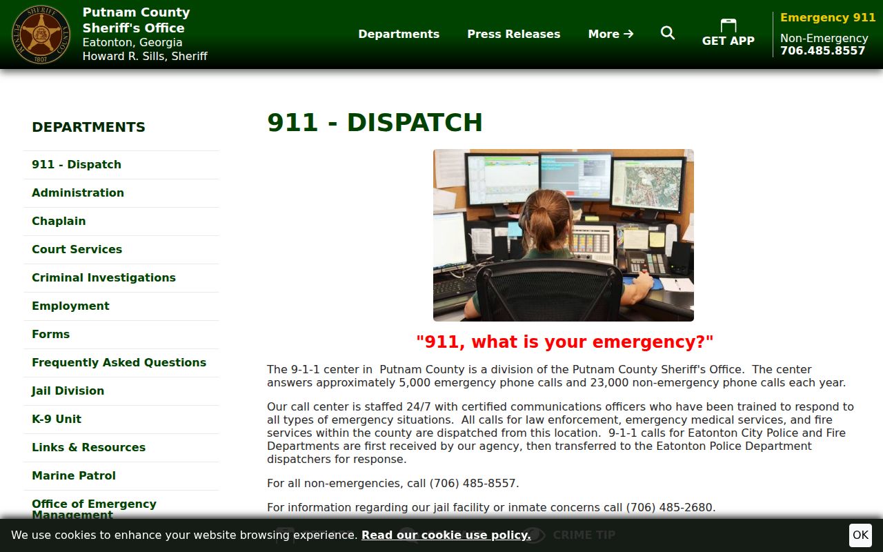 Putnam County criminal record jail and nonemergency contacts