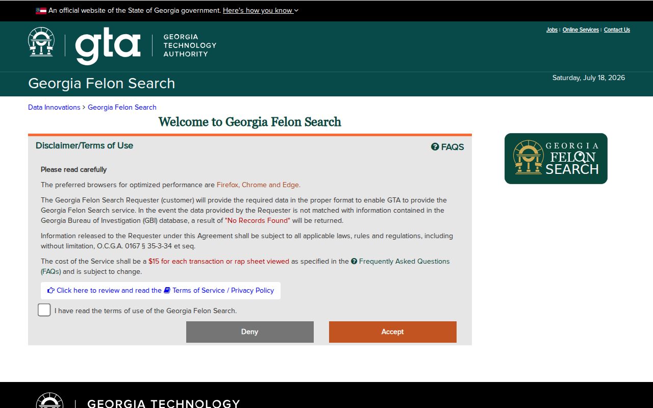 Putnam County criminal history Georgia Felon Search portal