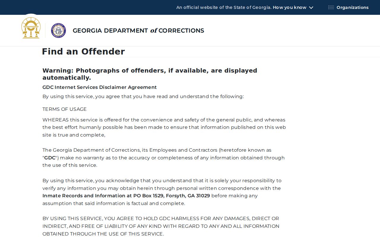 Putnam County criminal record GDC sentenced offender locator