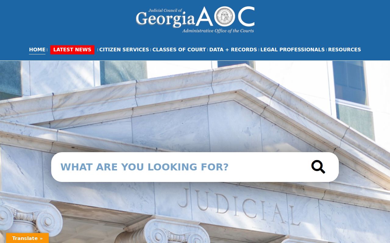 Judicial Council of Georgia official courts website