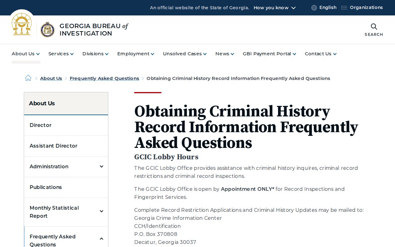 Putnam County official criminal history access FAQ